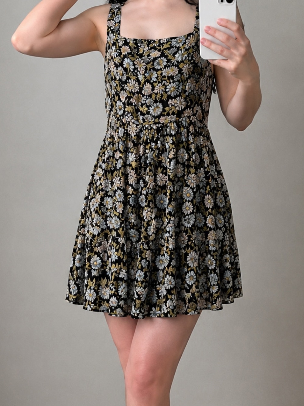 saltwater LUXE Black Floral Mini Dress